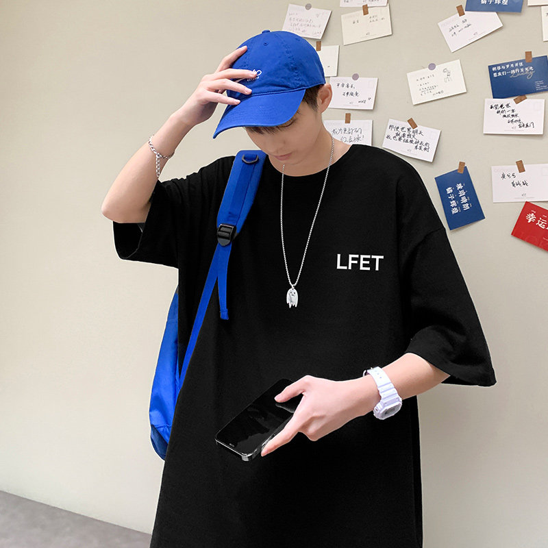 22夏季港风男士百搭休闲复古印花潮大码宽松圆领短袖T恤T6617-P15,男装T恤,星座815-2
