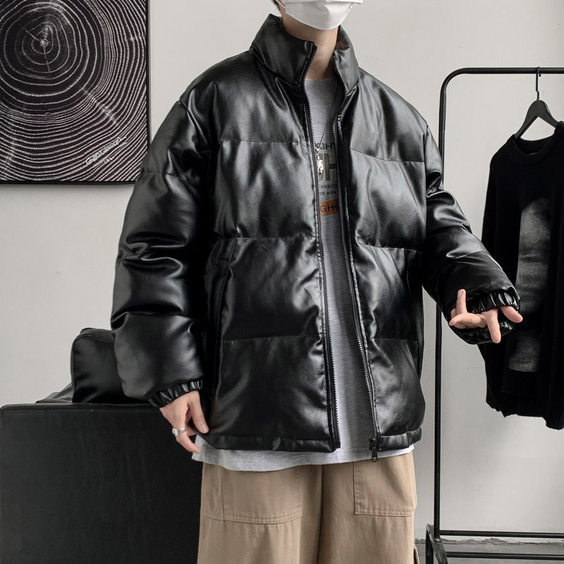 男装棉衣男PU皮棉服2023年新款宽松面包服立领冬装棉袄M2101-P105,男装棉衣,星座815-2
