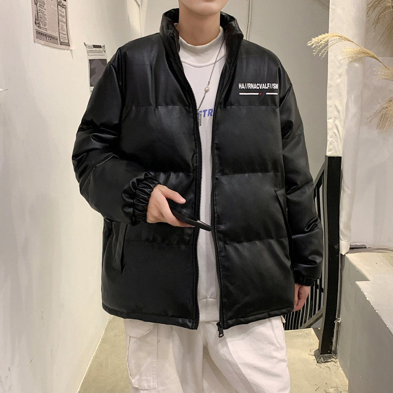 港风棉衣男PU皮棉服21年新款宽松面包服立领冬装棉袄M2102-P105,男装棉衣,星座815-2