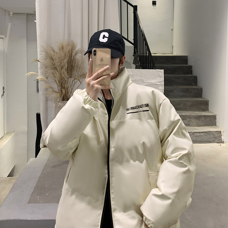 港风棉衣男PU皮棉服21年新款宽松面包服立领冬装棉袄M2102-P105,男装棉衣,星座815-2