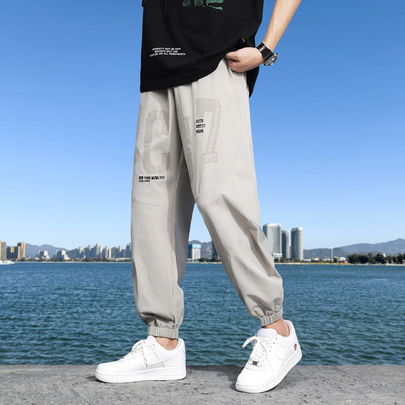 冰丝裤男夏季宽松束脚超薄垂感丝滑休闲长裤速干运动裤K2211-P35图片