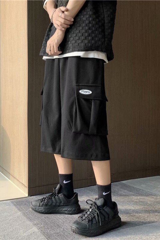 针织卫裤夏季男士运动休闲裤潮流分七裤宽松百搭束脚A78-P25,男装休闲裤,星座815-2