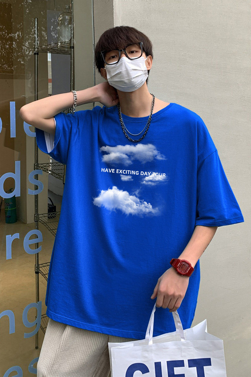 2024夏季新款短袖T恤男大码港风体恤潮牌潮流纯棉打底衫T6601-P15,男装T恤,星座815-2