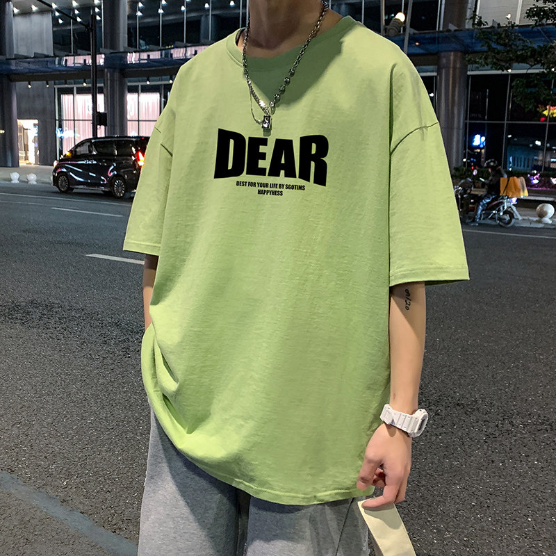 22夏季港风男士百搭休闲复古印花潮大码宽松圆领短袖T恤T6605-P15,男装T恤,星座815-2