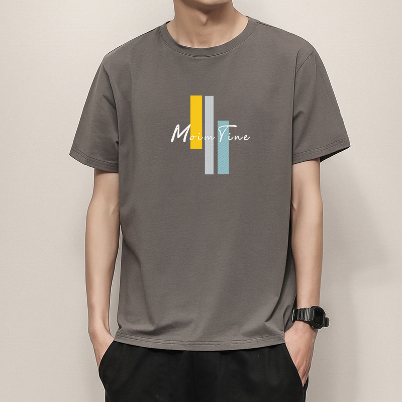 21夏男短袖新款休闲短袖简约印花宽松圆领潮打底衫T348-P20,男装T恤,星座815-2