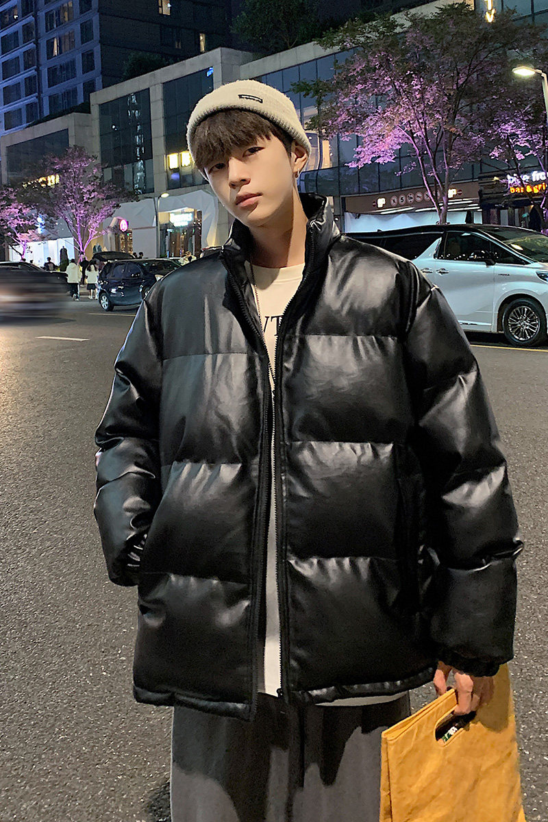 男装棉衣男PU皮棉服2023年新款宽松面包服立领冬装棉袄M2101-P105,男装棉衣,星座815-2