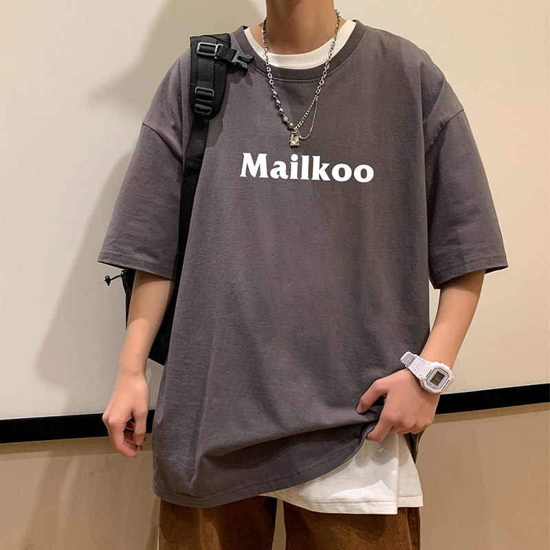 2024夏季新款短袖T恤男大码港风体恤潮牌潮流纯棉打底衫T6607-P15,男装T恤,星座815-2