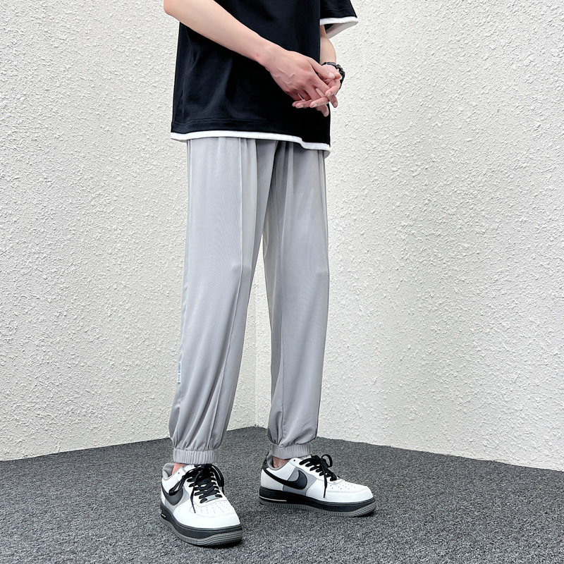 直播品质冰丝裤男宽松束脚超薄垂感丝滑休闲速干运动裤K2235-P45,男装休闲裤,星座815-2