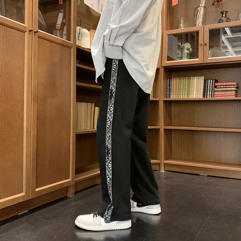 2023秋季新款男士休闲垂感宽松百搭直筒长裤男港风K66-P35限49,男装休闲裤,星座815-2