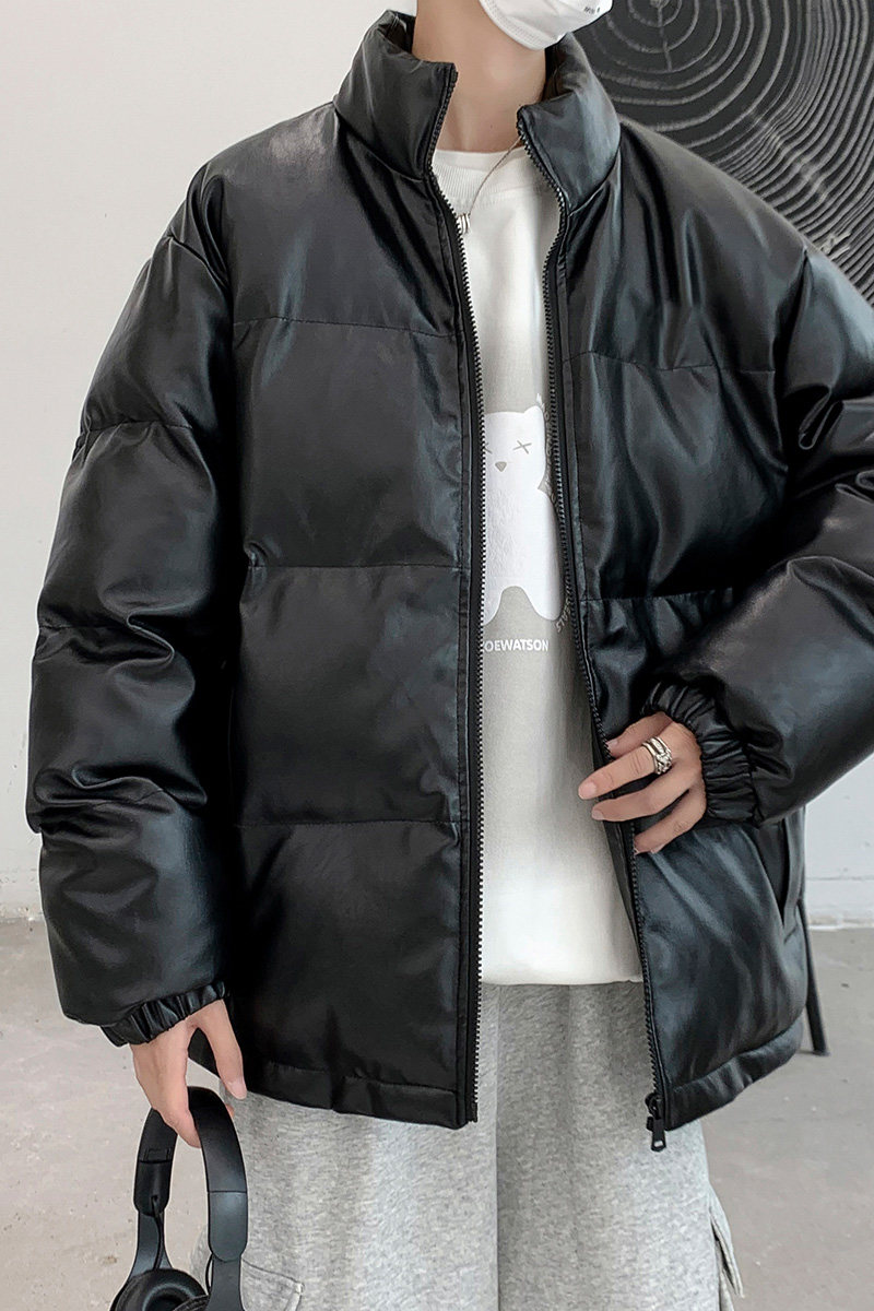 男装棉衣男PU皮棉服2023年新款宽松面包服立领冬装棉袄M2101-P105,男装棉衣,星座815-2