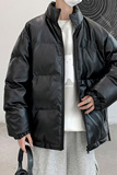 男装棉衣男PU皮棉服2023年新款宽松面包服立领冬装棉袄M2101-P105，男装棉衣，星座815-2