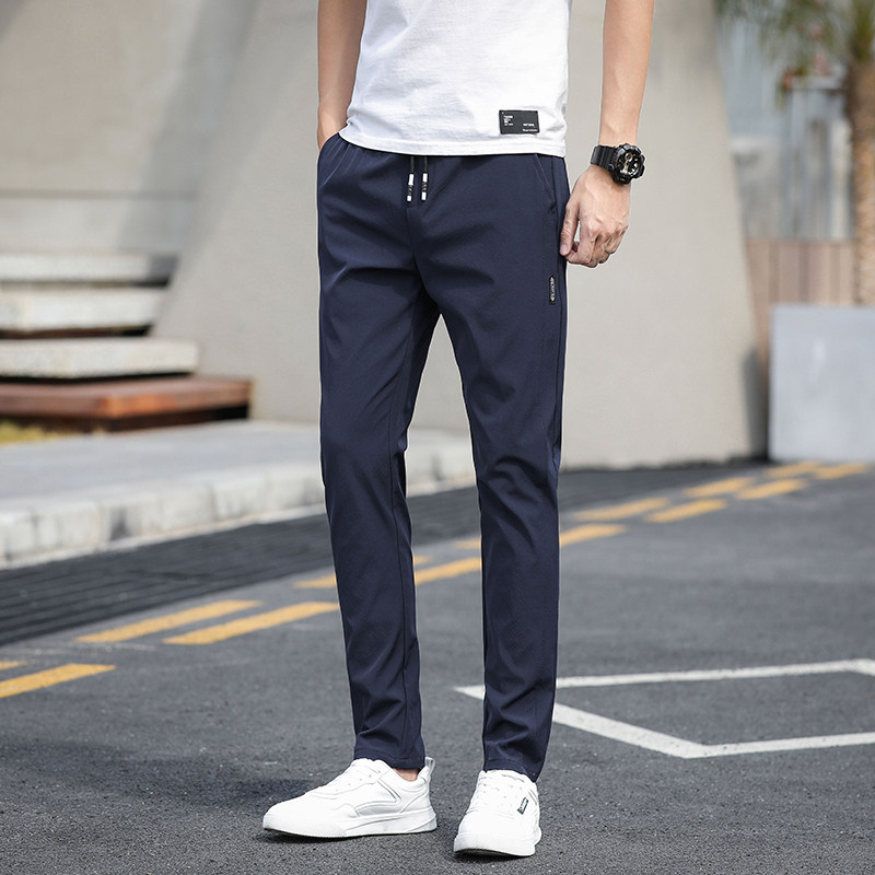 22男士速干裤夏季薄款修身直筒休闲长裤冰丝薄款裤子K8807-P23，男装休闲裤，星座815-2