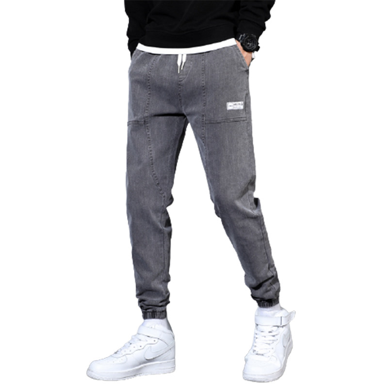 春夏季休闲牛仔裤男系绳宽松哈伦束脚个性工装潮K2135-P35,男装牛仔裤,星座815-2