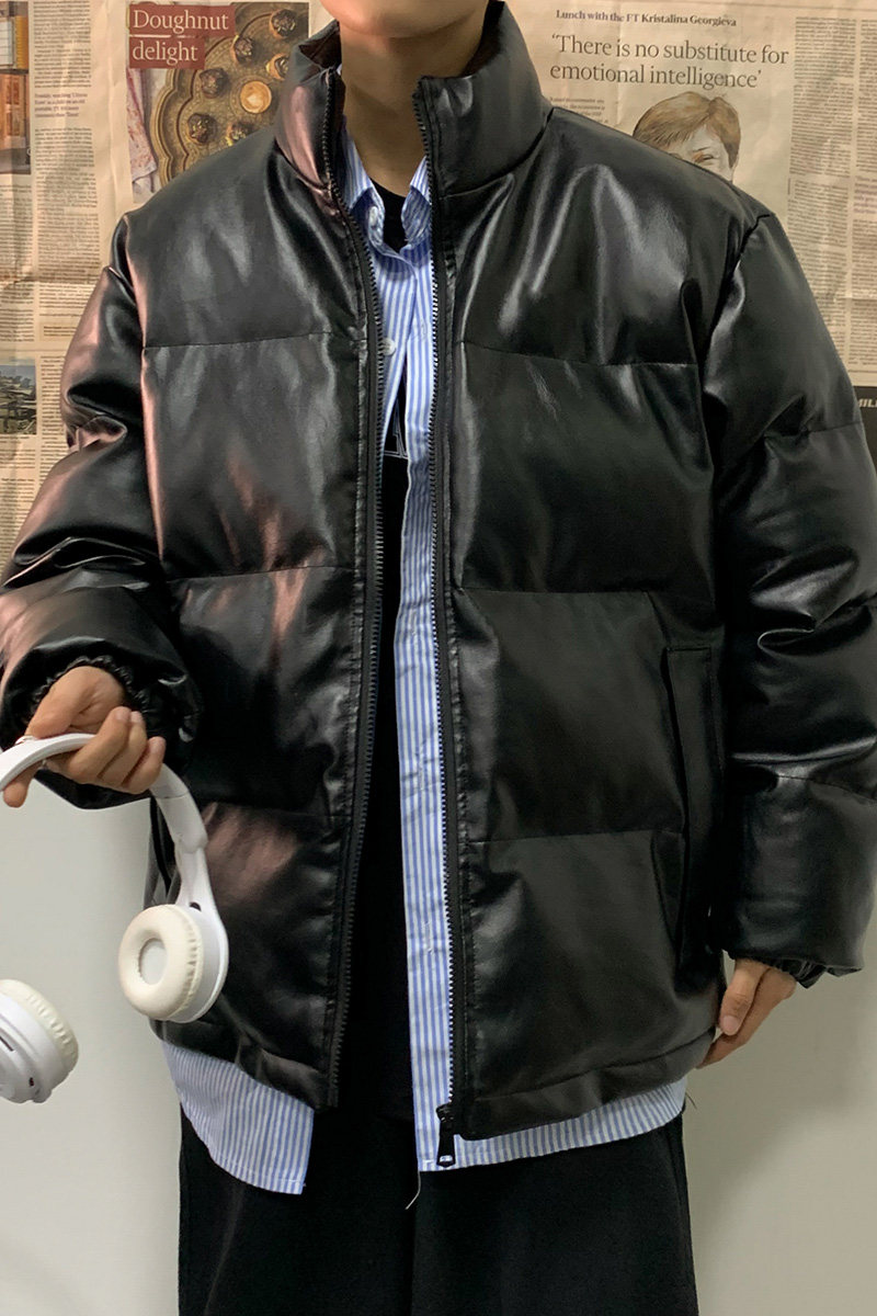 男装棉衣男PU皮棉服2023年新款宽松面包服立领冬装棉袄M2101-P105,男装棉衣,星座815-2