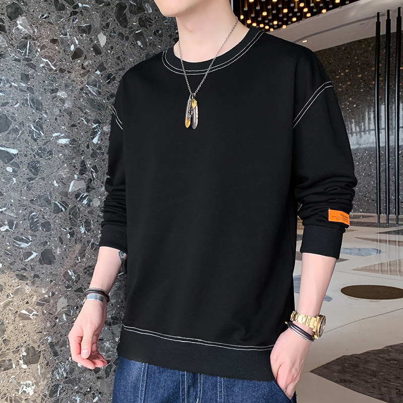 21长袖t恤卫衣秋衣秋季春装上衣服打底衫内搭潮流圆领男W806-P23,男装卫衣,星座815-2