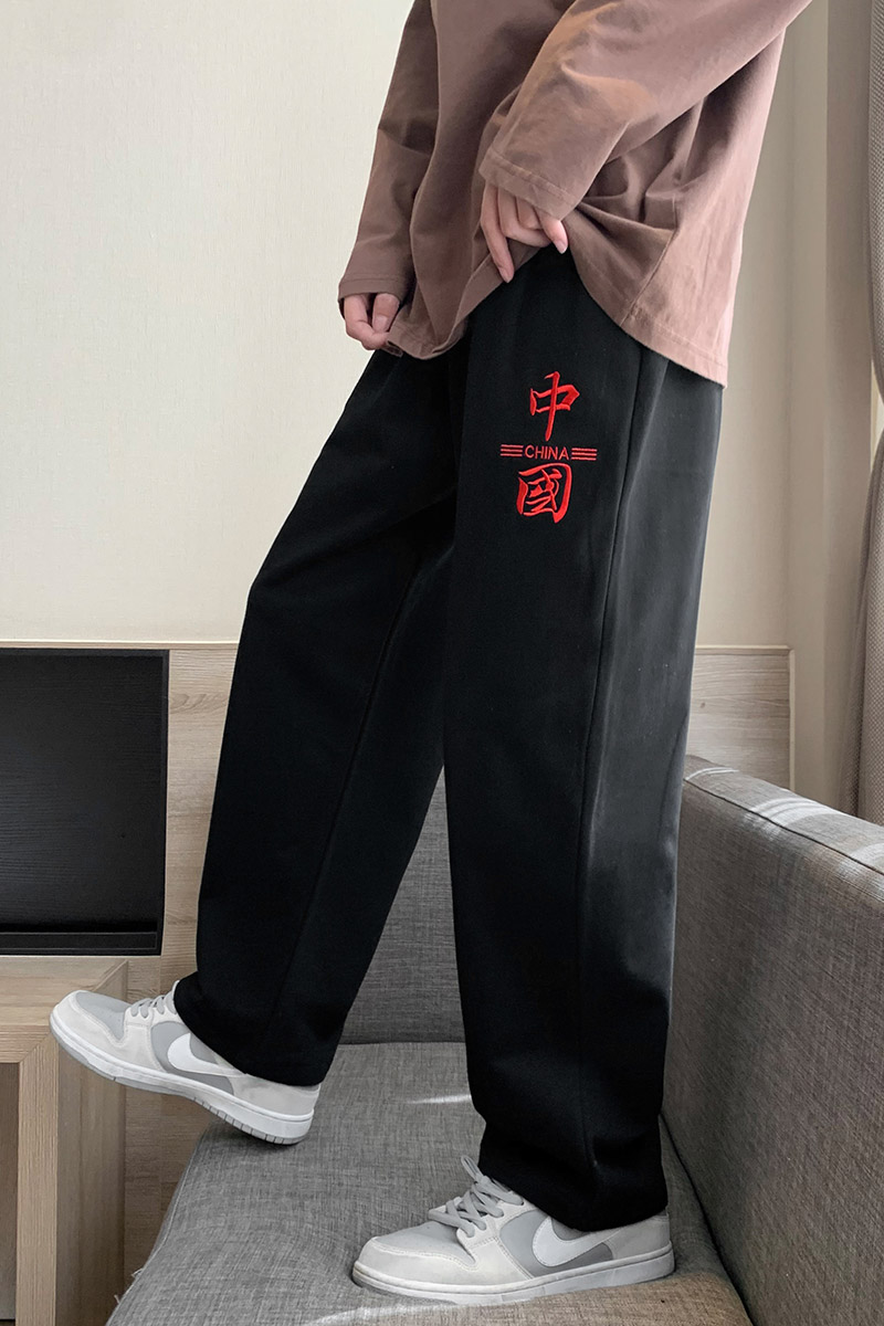 2023春秋季休闲运动长裤男直筒潮牌港风宽松卫裤棉质裤子K61-P35,男装休闲裤,星座815-2