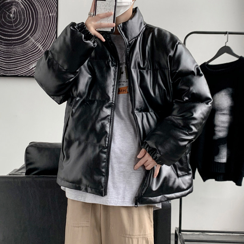 男装棉衣男PU皮棉服2023年新款宽松面包服立领冬装棉袄M2101-P105,男装棉衣,星座815-2