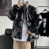 男装棉衣男PU皮棉服2023年新款宽松面包服立领冬装棉袄M2101-P105，男装棉衣，星座815-2