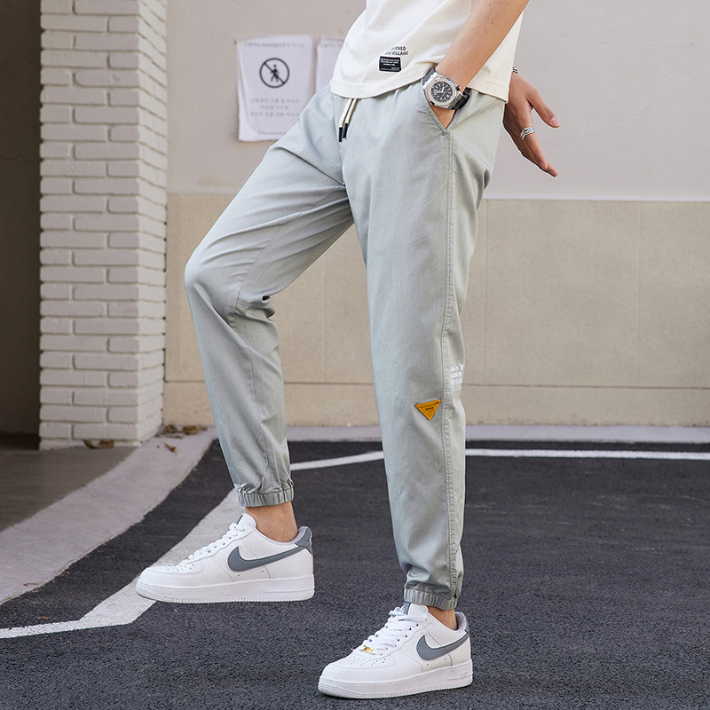 2023春夏松紧腰束脚宽松哈伦休闲裤男3色M-5XL码K2282-P45,男装休闲裤,星座815-2