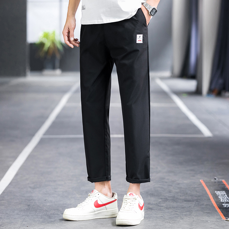 Summer men's Korean sports and leisure trend loose straight leg Capris