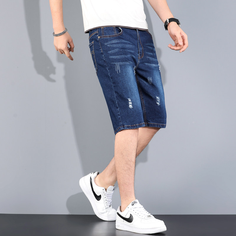 K032-P23男士牛仔短裤男夏季薄款直筒2023新款潮牌五分中裤牛仔裤,男装牛仔裤,星座815-2