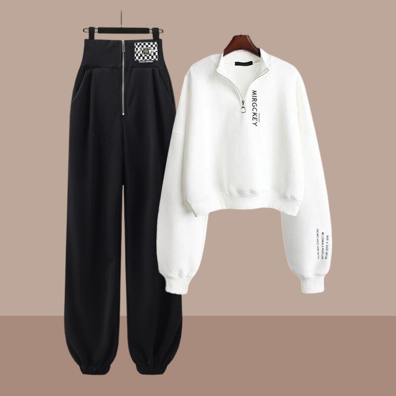潮牌小个子运动套装女秋冬季流行韩版卫衣卫裤休闲时尚炸街两件套