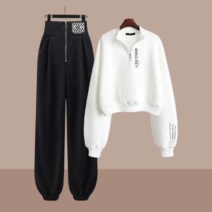 潮牌小个子运动套装女秋冬季流行韩版卫衣卫裤休闲时尚炸街两件套