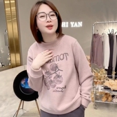 加绒加厚休闲风圆领卫衣女字母印花长袖 2025年冬季 新款 百搭上衣