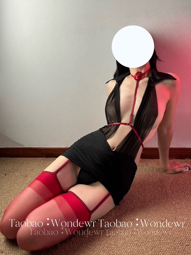 猫女*优雅大码内衣蕾丝纯欲秘书冰丝挂脖包臀连体睡裙OL性感制服