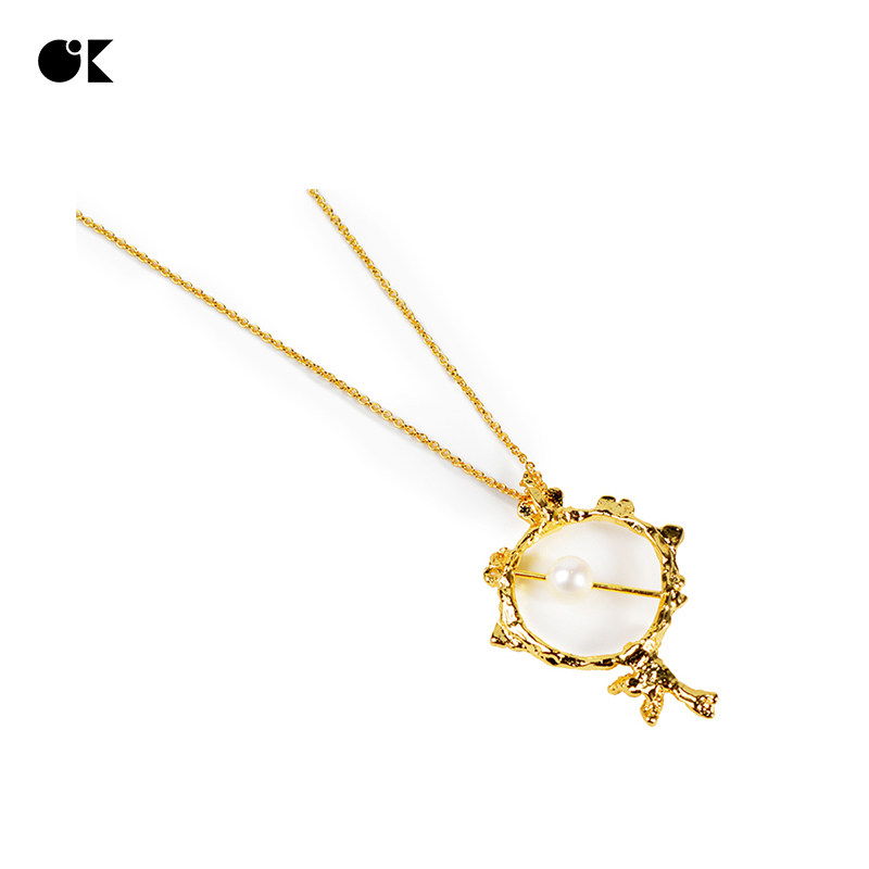 OK伊甸园之梦 欧美气质锁骨链毛衣珍珠长链复古饰品项链女