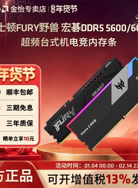 金士顿FURY野兽 宏碁DDR5 5600/6000 超频台式机电竞内存条