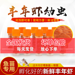 孵化好的丰年虾卵冰冻活体幼虫斗鱼孔雀鱼苗幼鱼热带鱼食开口饲料