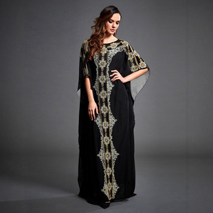 2022超大M码 型长袍欧美印花雪纺印尼迪拜中东东南亚连衣裙Dress 版