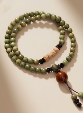 新中式DIY夏季手链绿檀木手串百搭小清新风正品装饰品森系简约风