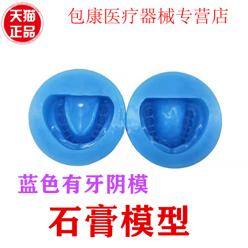 牙科软硅胶蓝色有牙阴模 翻制石膏标准牙齿模型 软硅胶模具上下颌