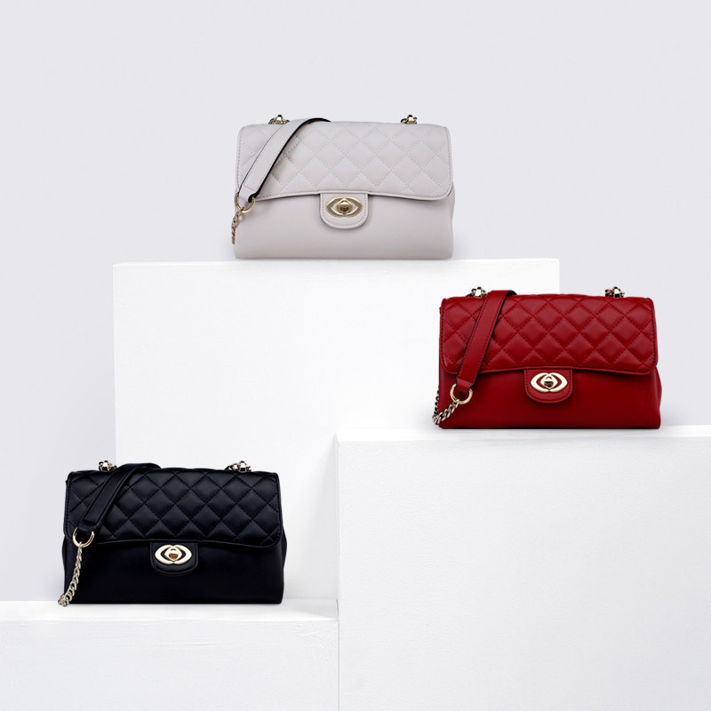 Jeanswest韩版时尚包包女包2020夏季新款菱格链条包单肩斜挎小包