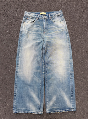 Set for life x Wirote 联名 残黄旧蓝 廓形直筒版型牛仔裤