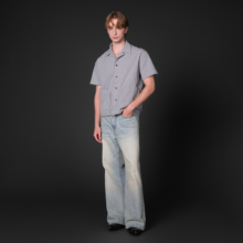 Set for life 25SS 004B奶油冰蓝2.0复古水洗做旧A字版型牛仔裤