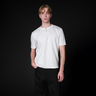 25SS莫代尔云感亨利领短袖 life for Set