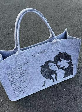 Set for life NEWVINTAGE系列 Drop3纪念单品 人像标语毛毡托特包