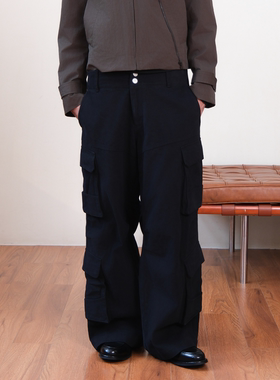 Set for life 25FW 水洗多口袋斜纹绒感工装裤