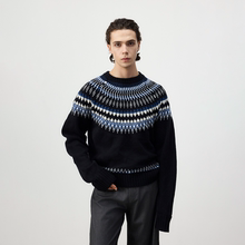 Set for life 25FW复古费尔岛针织羊毛混纺圆领毛衣