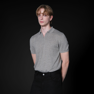 25SS羊毛混纺拉链翻领休闲短袖 life for Set