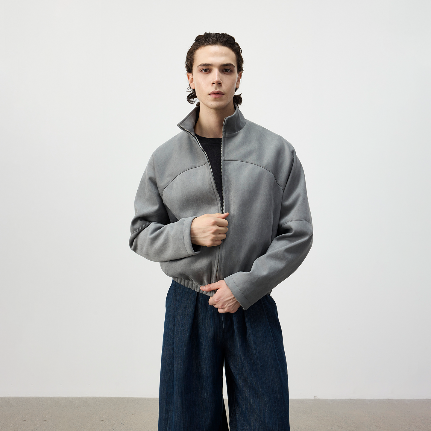 Set for life 25FW复古双面麂皮绒高克重拉链夹克外套