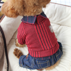 宠物衣服泰迪衣服小狗四脚衣比熊博美柯基小型犬狗狗衣服冬季加厚
