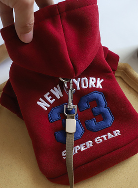 狗狗衣服泰迪外出可牵引两脚衣比熊马尔济斯秋款小狗卫衣宠物冬装