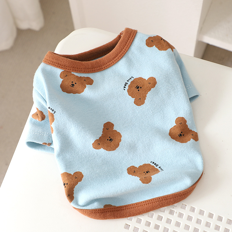 狗狗秋季新款衣服幼犬小型犬泰迪比熊秋天外出遛狗短袖高颜值秋装