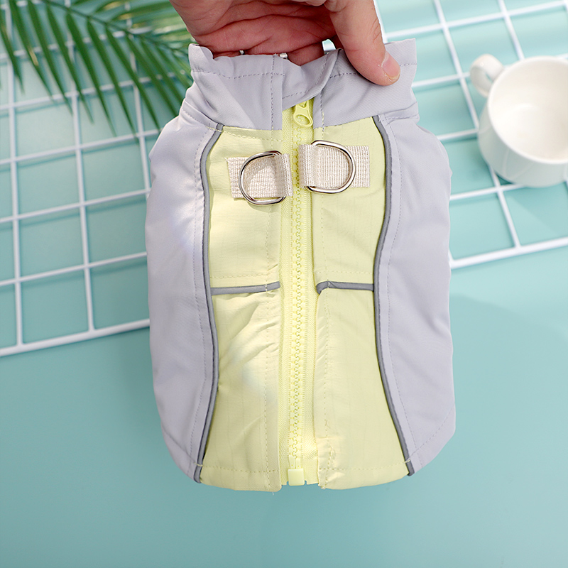 狗狗秋季新款衣服幼犬小型犬比熊奶狗秋冬保暖可牵引帅气两脚棉服