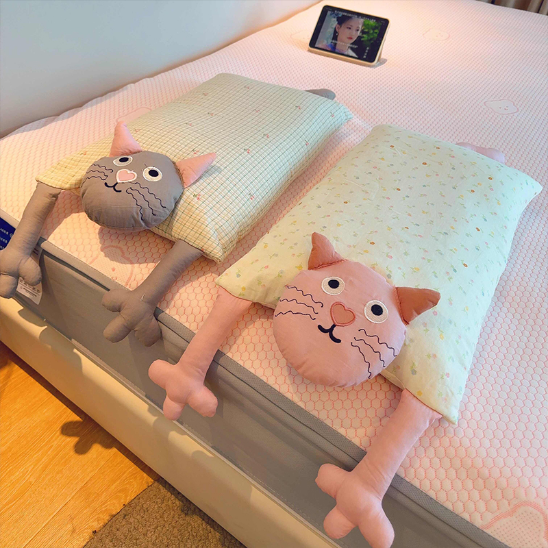 狗狗睡觉枕头小狗专用小型犬比熊双层纱床头枕护颈枕午休专用居家