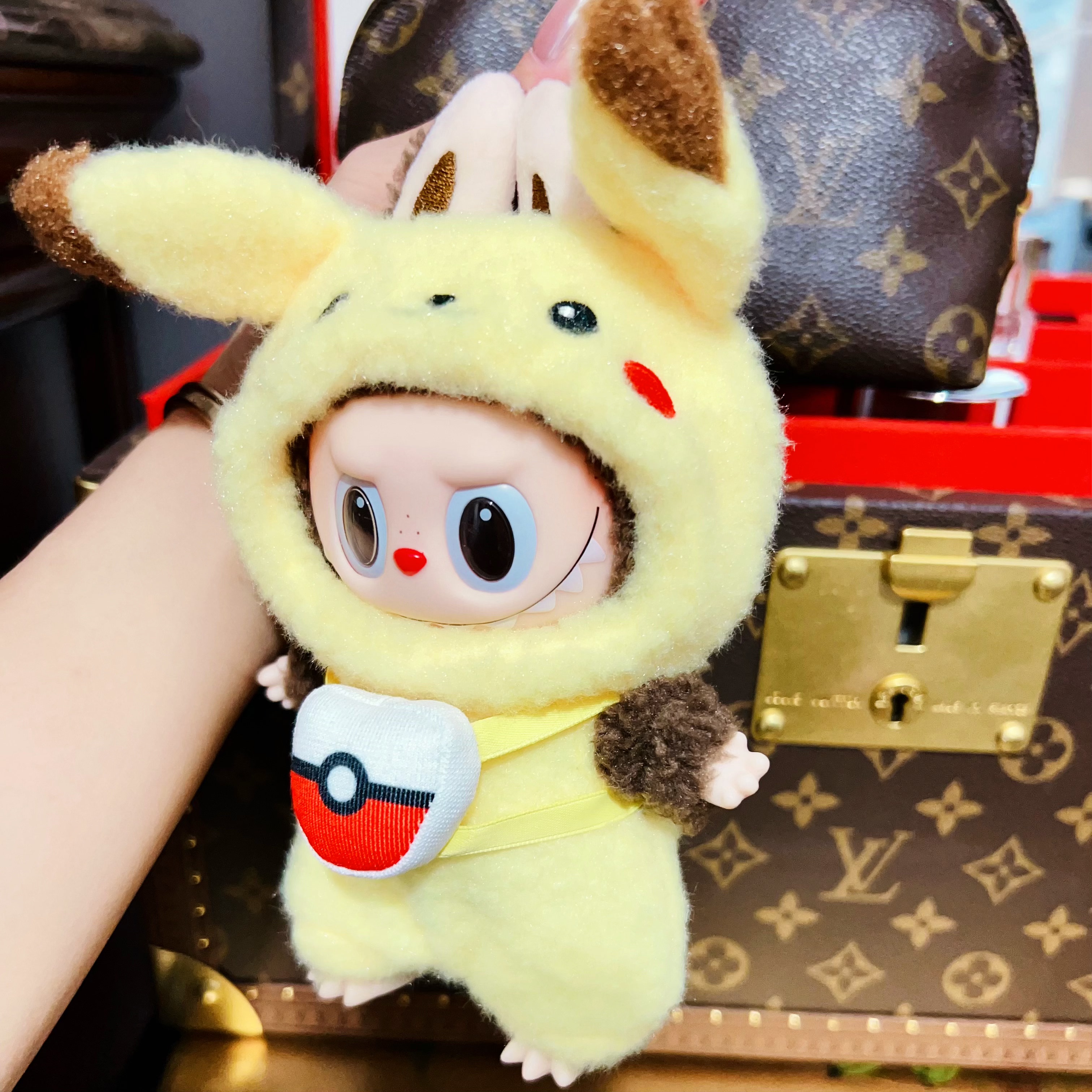 高品质一代二代三代拉布布皮卡丘造型毛绒娃衣套装搪胶公仔衣服